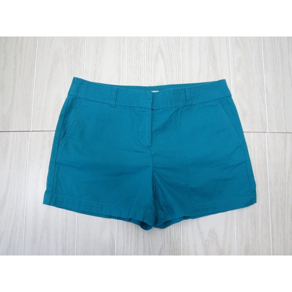 LOFT Outlet Shorts Women 8 Green Teal Chino Mid Rise 4'' Short Casual Outdoor